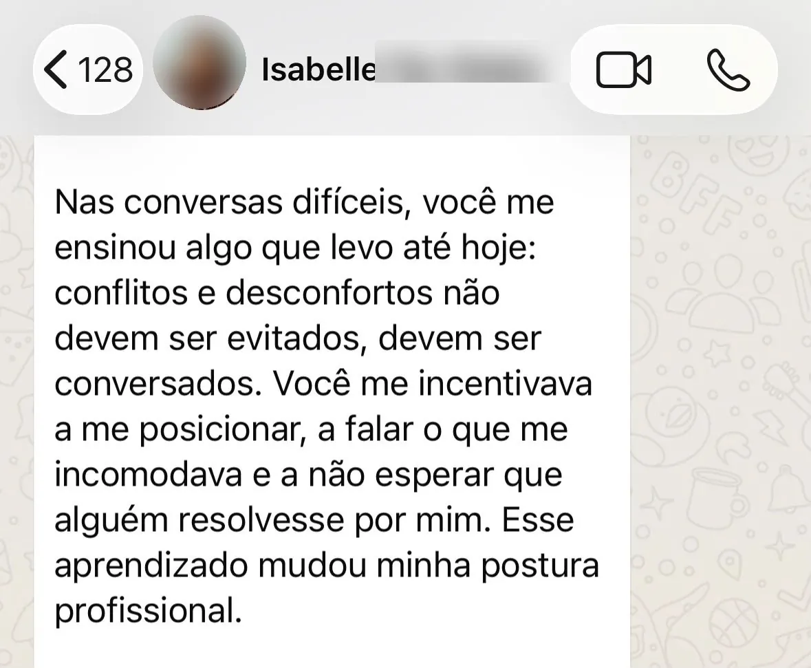 Depoimento de Isabelle sobre o trabalho da Clarice